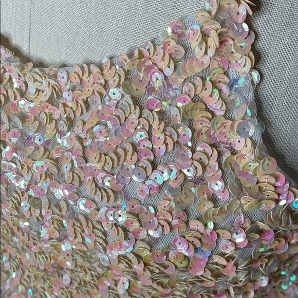 Vintage cream mesh Y2k clueless party top M - Picture 2 of 6